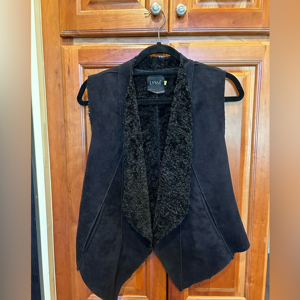 Faux Suede Black Vest size XS